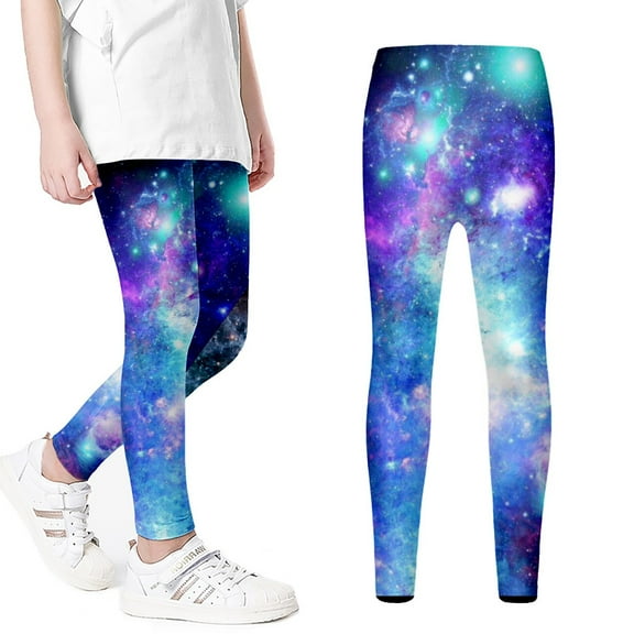 oqasdz Girls Leggings Starry Sky 3D Printed Stretchy Tights Dance Casual Comfortable Athletic Yoga Pants Size 18 M-24 M