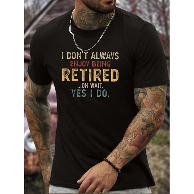 Men's Creative Top, Casual Short Sleeve Crew Neck T-shirt, Men's Clothing For Summer Outdoor