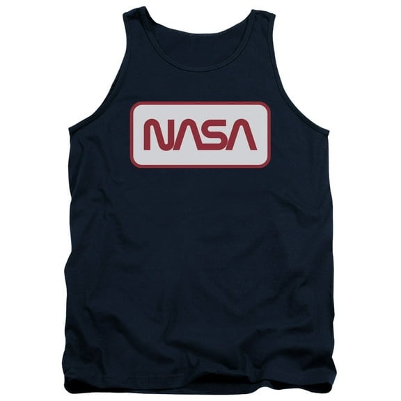 Nasa Rectangular Logo Adult Tank Top Navy