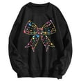 thumbnail image 1 of WEAIXIMIUNG Sweatshirts pour Femmes Fermeture Éclair Mode Décontractée Manches Longues Nœud Imprimé Col Rond Pull Sweatshirt, 1 of 3