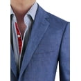 thumbnail image 3 of Mens Side Vent 2-piece Blue Linen Modern Fit Suit DTI DARYA, 3 of 6