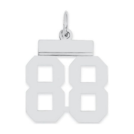 Diamond2Deal 925 Sterling Silver Rhodium-Plated Polished Number 88 Charm Pendant for Women