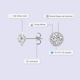 thumbnail image 2 of Diamond Stud Earring | 6 Carat IGI Certified Round Shape Lab Grown Diamond Stud | 18K in White Gold | Solice Lab Diamond Halo Stud Earrings | Prong Setting | FG-VS1-VS2 Quality | Friendly Diamonds, 2 of 5