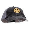thumbnail image 5 of Smiley Face Embroidered Big Size Special Cotton Low Profile Trucker Cap - Black XL-3XL, 5 of 5