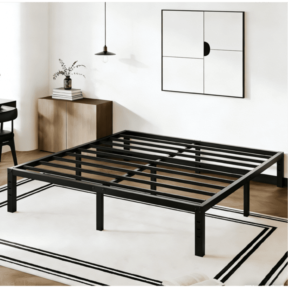 RLDVAY 14 inch Queen Bed Frame,Easy Assembly,Heavy Duty Metal Platform,Noise-free,No Box Spring Needed