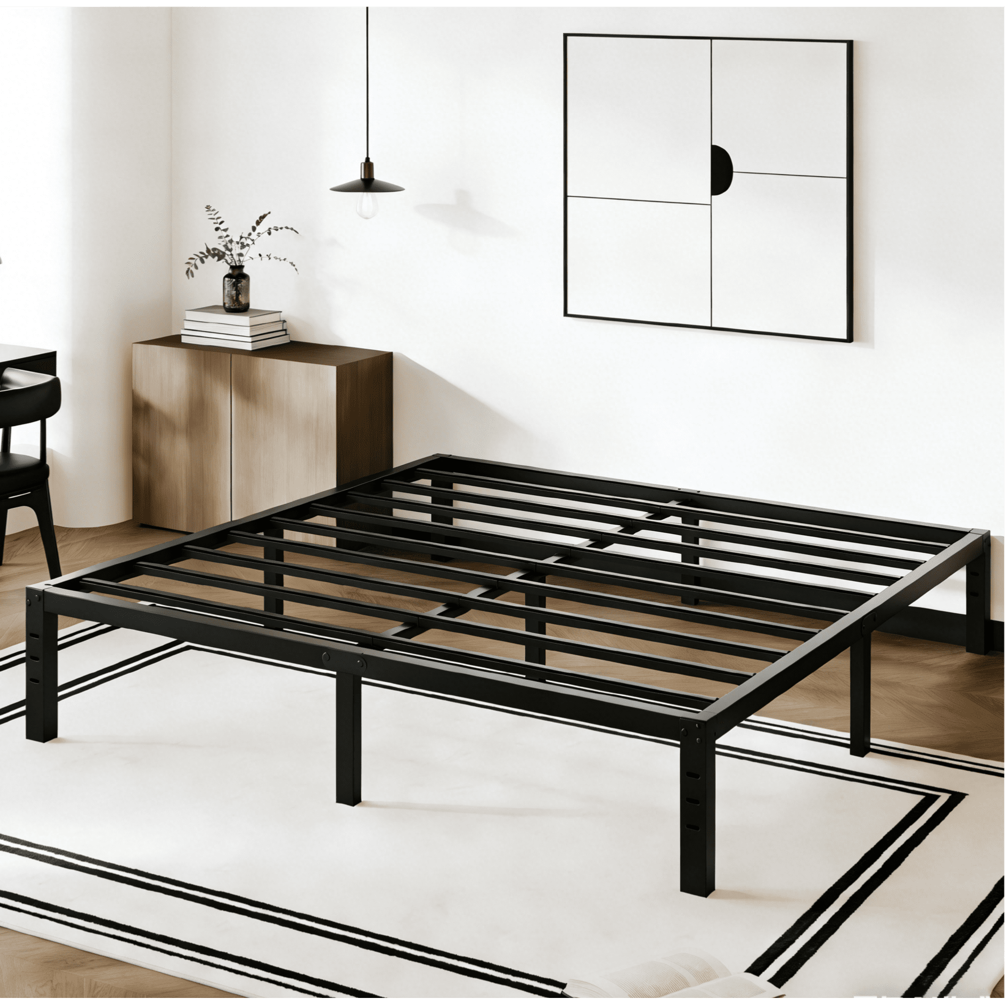 RLDVAY 14 inch Queen Bed Frame,Easy Assembly,Heavy Duty Metal Platform,Noise-free,No Box Spring Needed