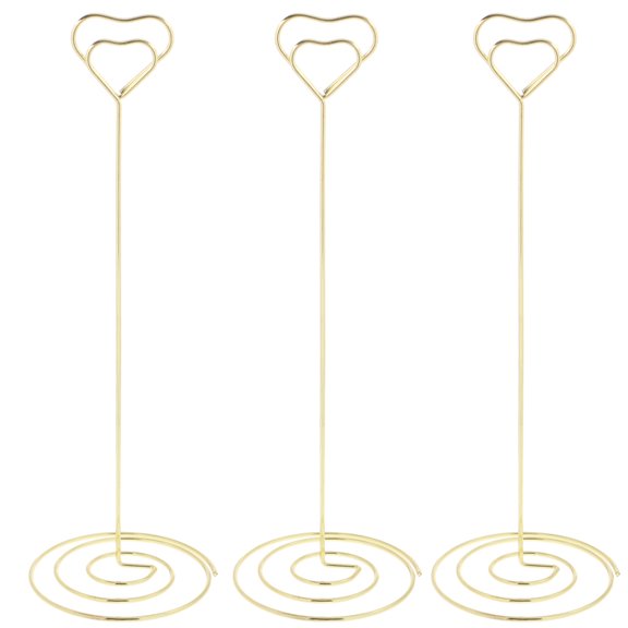 RENACLIPY 10Pcs Golden Metal Note Clip Stands for Cards and Photo Holder Display