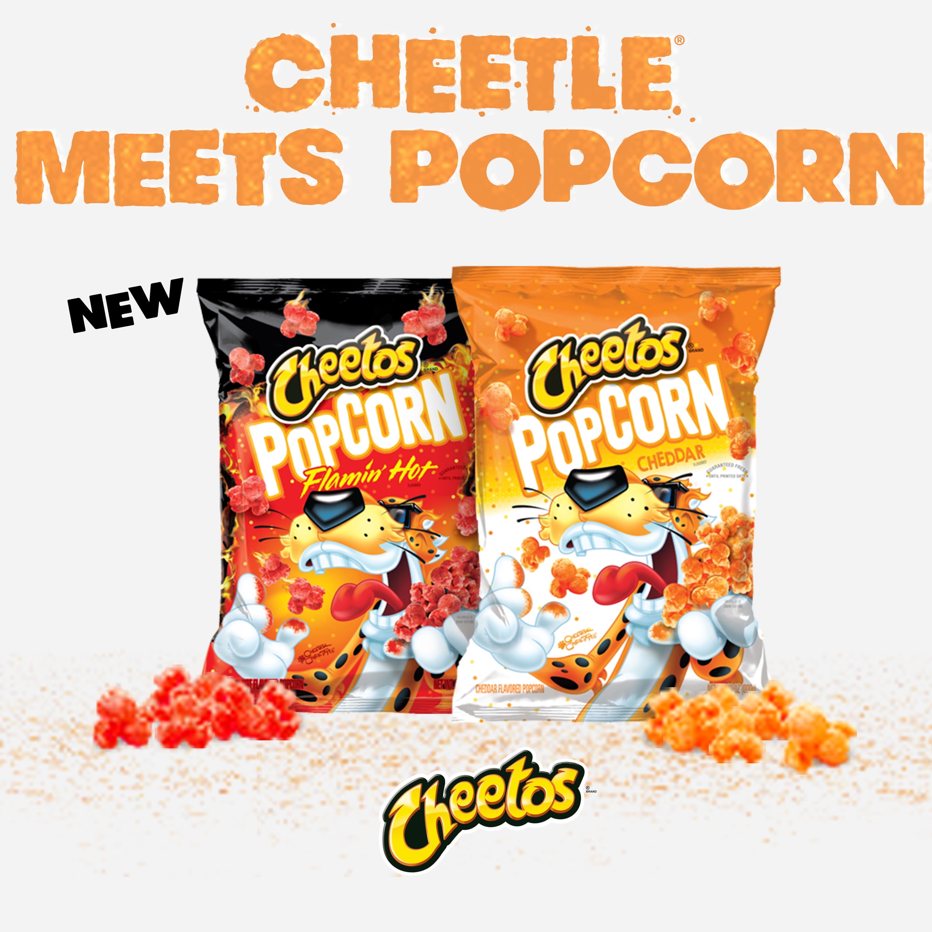 (4 pack) Cheetos Popcorn, Cheddar, 7 oz Bag, Flavored Popcorn, Snack Chips
