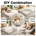 thumbnail image 5 of VKHCU 79" Convertible Sofa Bed, 5-in-1 Sleeper Sofa, Boneless Couch with Fixed-Shape Frame, Corduroy Folding Floor Sofa for Living Rooms,Bedroom, Apartment, No Assembly Required, White, 5 of 9