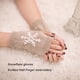 thumbnail image 4 of Guantes de medio dedo Sonducket de punto gris claro y beige, 4 of 6