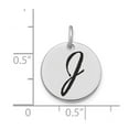 thumbnail image 4 of Auriga Fine Jewelry 14K White Gold Black Enamel Letter J Initial Disk Charm for Women(L- 15.24 mm, W- 15.24 mm), 4 of 4