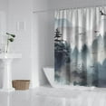 thumbnail image 3 of Grey Forest Shower Curtain Misty Mountain Tree Shower Curtains for Bathroom All Seasons Country Bathroom Shower Curtain Sets Waterproof Fabric Decor 72×84in with 12 Hooks, 3 of 4