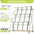 thumbnail image 2 of Floral Stand Plant Display Stand, Heavy-Duty 3-Tier Gold Iron Flower Bar, 12 White Buckets, Solid Welding for Weddings, Patio, Florist, Home Decoration, 2 of 8