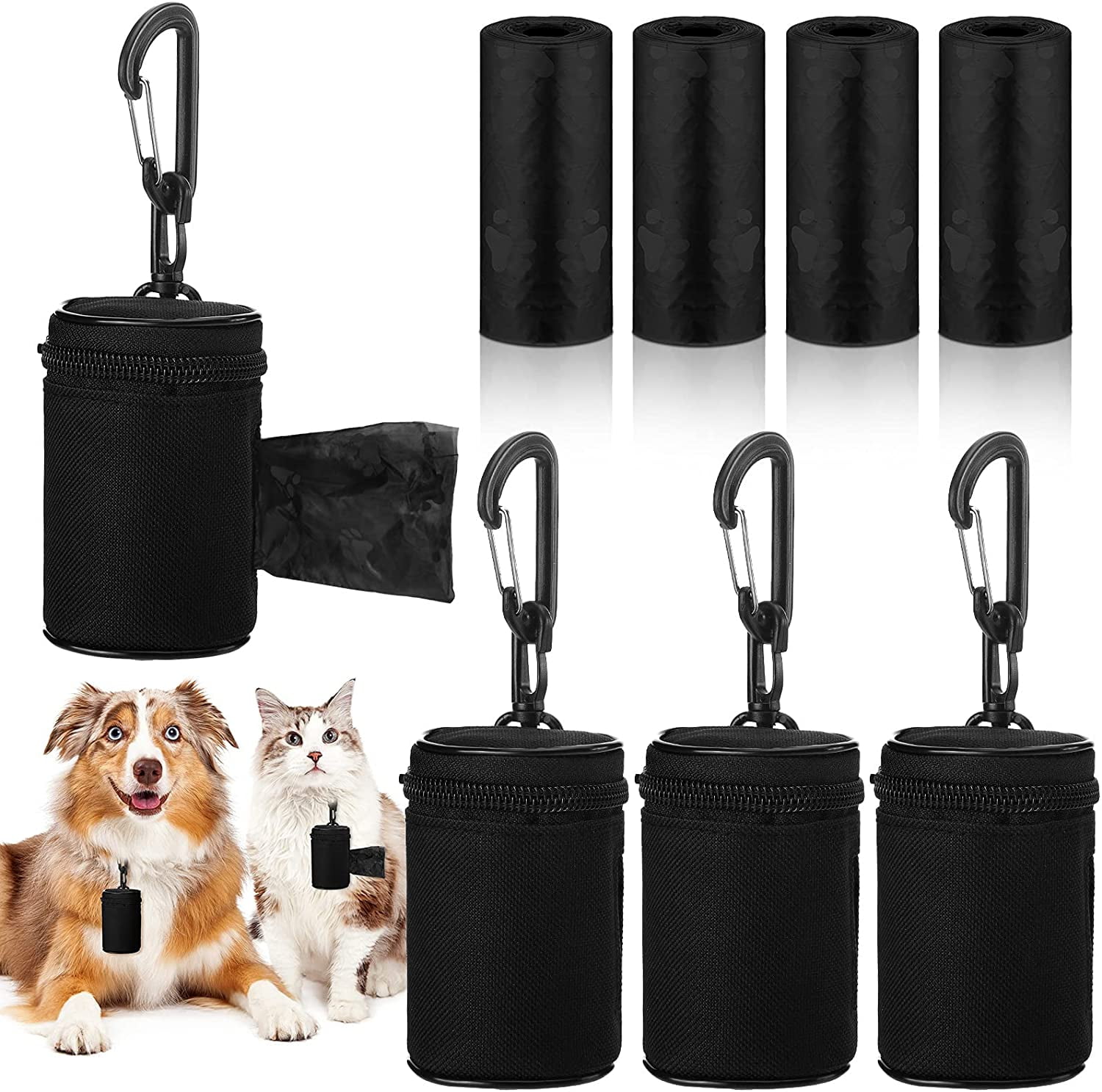 4 Pieces Dog Waste Bag Waterproof Dispenser Dog Poop Holder Leash