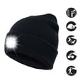 thumbnail image 3 of Viworld Unisex Kintted Hat with Led Light Autumn Winter Warm Beanie Cap Outdoor Flashlight Lamp for Camping Hiking Walking Fishing Running, 3 of 7