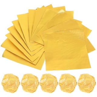 200pcs Aluminium Foil Paper Gold Foil Paper Chocolate Wrapping Paper Gift  Package Orange Peel for Packaging