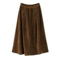 thumbnail image 5 of EDFBUYKRS Female Skirts Long Maxi Skirts with Pockets Corduroy Skirt for High Waist Flowy A Line with Pleated Detail Comfortable Soft Fabric Versatile Casual and Dressy Outfits, 5 of 6
