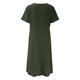 thumbnail image 4 of Vestido informal de mujer, de manga corta, cuello redondo, holgado y con bolsillos, en color liso., 4 of 5