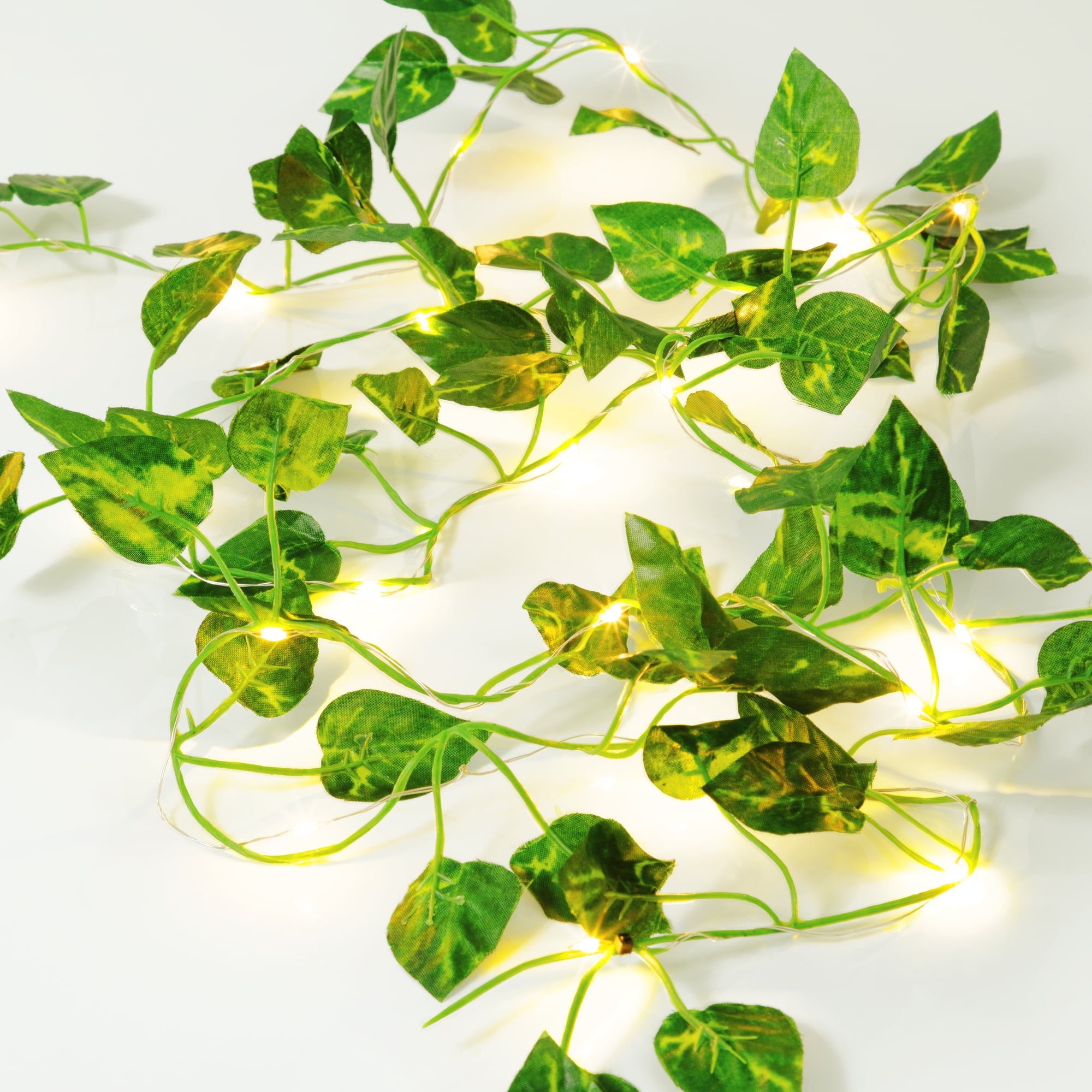 BrightSide 3-pack LED Ivy Garland Lights, 7ft Faux Vines, Warm White LEDs, Battery Operated