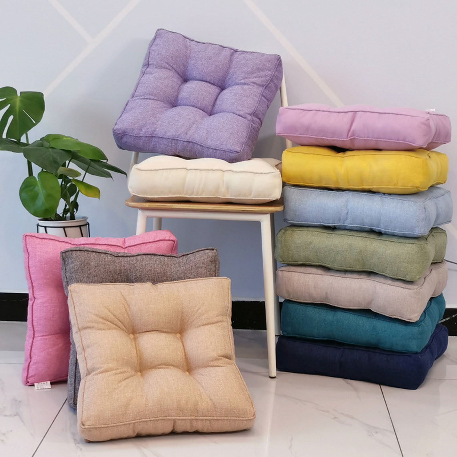 maho Square Large Outdoor Chair Seat Cushion, Solid Color
