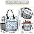 thumbnail image 5 of OBREWU Blue Pioneer Flower Women's Insulated Leakproof Large Lunch Bag, Oxford Cloth, 5 of 7