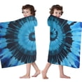 thumbnail image 4 of Blue Tie Dye Mandala Pattern Hooded Bath Towel，60"x35" for Ages 3 To 12 Kids, Quick Dry Lightweight Soft Microfiber Hood Beach Towel Cover Up for Kids, 4 of 7