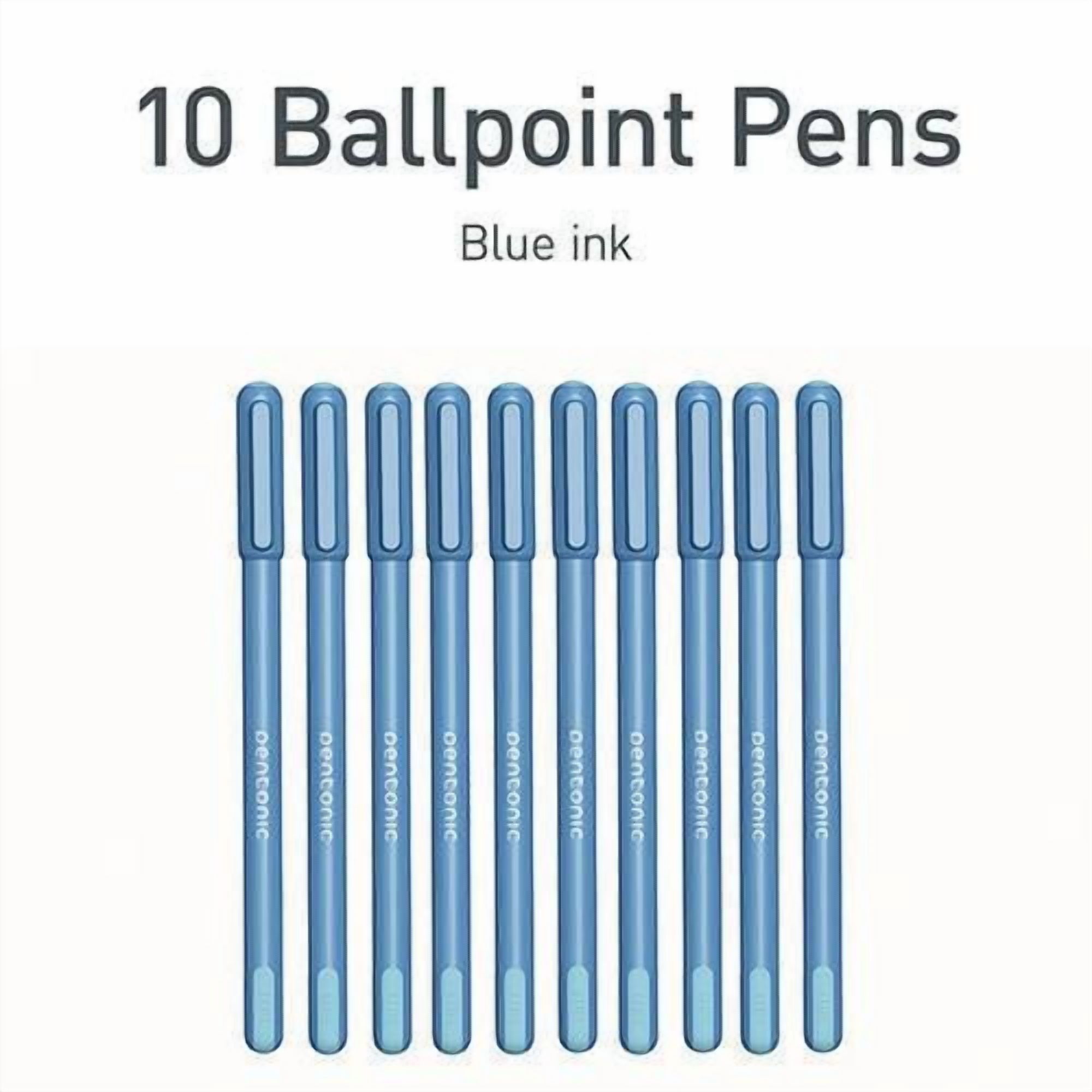 PENTONIC Gel Pen, Stick, Fine 0.7 mm, Blue Ink, Frosted Blue Barrel, 10/Pack | Bundle of 5