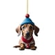 thumbnail image 5 of Adornos navideños para árbol de Navidad con forma de perro salchicha, 6 piezas de bonito adorno colgante de acrílico 2D, 2024 colgantes planos y divertidos de perro salchicha con sombreros,, 5 of 8