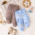 thumbnail image 2 of 2-Pack Baby Boys Jogger Pants Soft Stretch Cotton Solid Color Elastic Waist Casual Bottoms Black，Gray，Green,Navy,Cream.Size 6M-4Y, 2 of 7