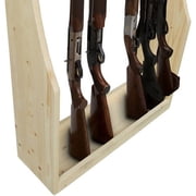 Realtree Solid Pine 7 Gun Floor Storage Rack - Heavy Duty Construction