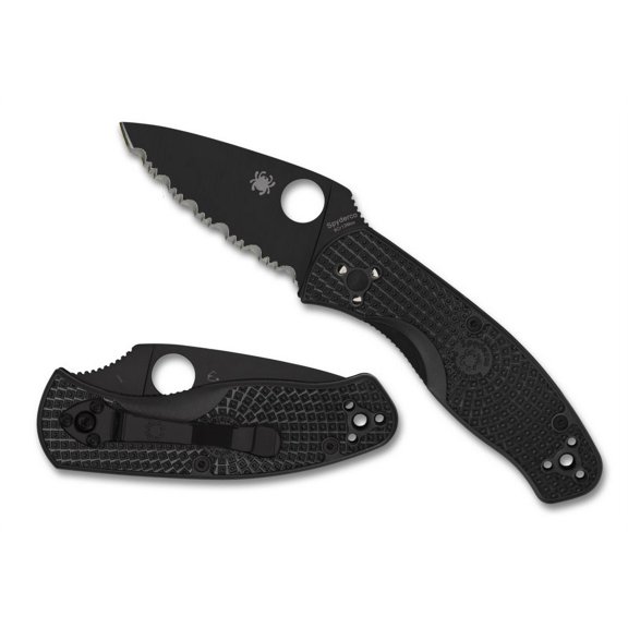 SPYDERCO Persistence Liner Lock Knife C136SBBK Serrated 8Cr13MoV Steel/Black FRN Pocket Knives