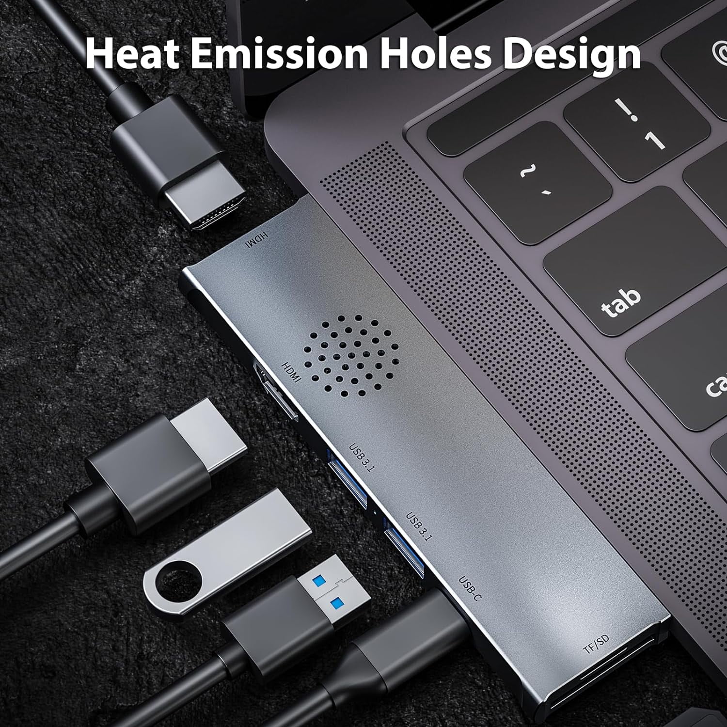 7 in 2 USB-C Hub Type C To USB 4K HDMI PD Adapter For iPhone Macbook Pro/Air