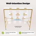 thumbnail image 5 of (12 White Square Buckets and Gold Frame, 3 Tier) Flower Display Stand, Flower Bar Cart Plant Stand with Wheels, Heavy Duty Rolling Plant Display Shelf, Flower Stand for Florist, Patio, and Garden, 5 of 7
