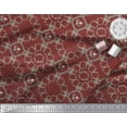 thumbnail image 3 of Soimoi Red Moss Georgette Fabric Floral Wreath Geometric Fabric Prints By Yard 44 Inch Wide, 3 of 5