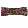 thumbnail image 1 of Colorful Headband, Pattern with Different Colored Bows and Circles Happy Celebration Birthday Theme, Elastic and Soft Women's Bandana for Sports and Everyday Use, Grey Red Coconut, by Ambesonne, 1 of 3