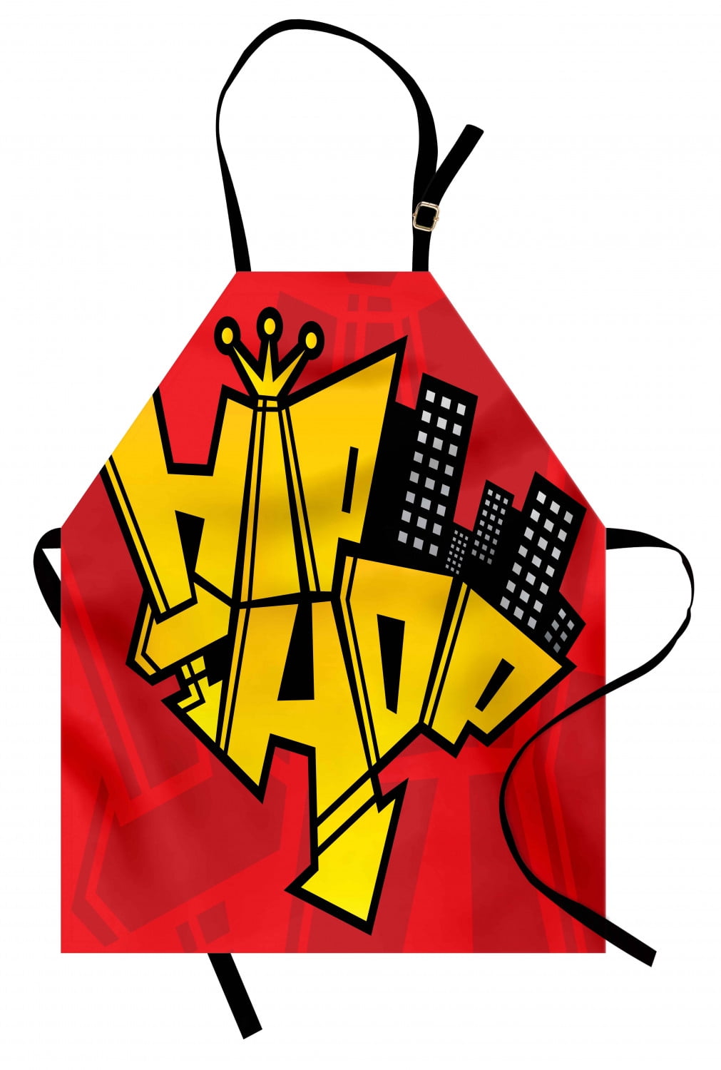 Hip Hop Apron, Funky Graphic Hip Hop Font with Urban Downtown Skyline ...