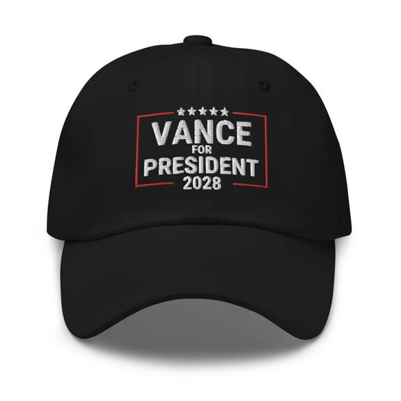 Vance for President 2028 hat, Embroidered Dad hat, Vance 2028 hat, Vance hat (Black)