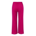 thumbnail image 6 of Jxximdong Pants for Women Womens Daily Elastic Waist Pockets Straight Solid Color Casual Pants Loose Long Trousers Pink XXXL Trousers, 6 of 6