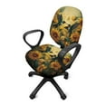 thumbnail image 2 of ZUXONGSY Hummingbird Sunflower Office Chair Cover 2 Piece Mid Back Chair Covers with Elastic Edge Computer Chair Seat Cushion Cover Machine Washable Home Accessories, 2 of 7