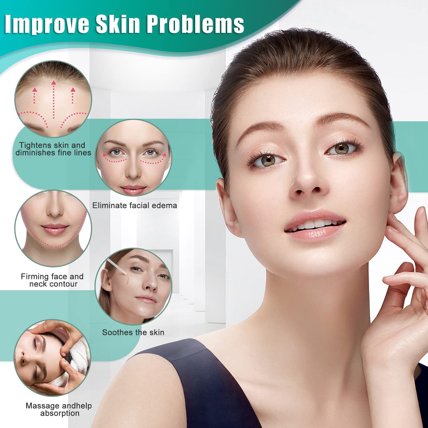 Face Device Roller, USB Mini microcurrent face Lift Skin Tightening Rejuvenation Spa for Facial Wrinkle Remover Toning Best Gift
