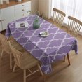 thumbnail image 2 of Purple Geometric Quatrefoil Pattern Rectangle Tablecloth 60"x84",Waterproof Polyester Rectangle Table Cloth, Wipeable Spillproof Polyester Tablecloth for Dining, Camping, Indoor and Outdoor, 2 of 5