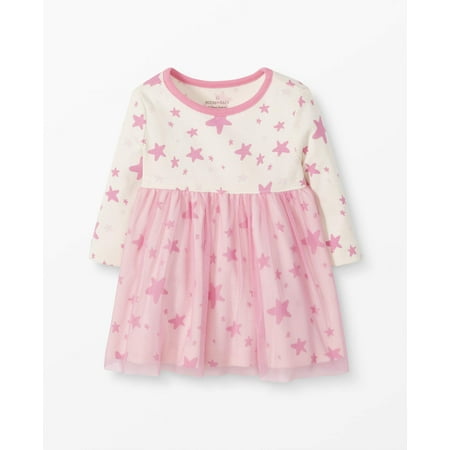 

Moon and Back by Hanna Andersson Toddler Girls Long Sleeve Star Print Tulle Dress Light Pink 3T
