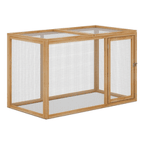 ZOPan 45"x24" Natural Wooden Chicken Coop & Rabbit Hutch – Spacious Poultry Cage, Indoor/Outdoor Pet Enclosure for Chickens, Rabbits & Small Poultry, Durable Wood Habitat