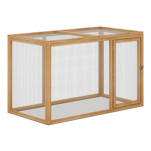 ZOPan 45"x24" Natural Wooden Chicken Coop & Rabbit Hutch – Spacious Poultry Cage, Indoor/Outdoor Pet Enclosure for Chickens, Rabbits & Small Poultry, Durable Wood Habitat