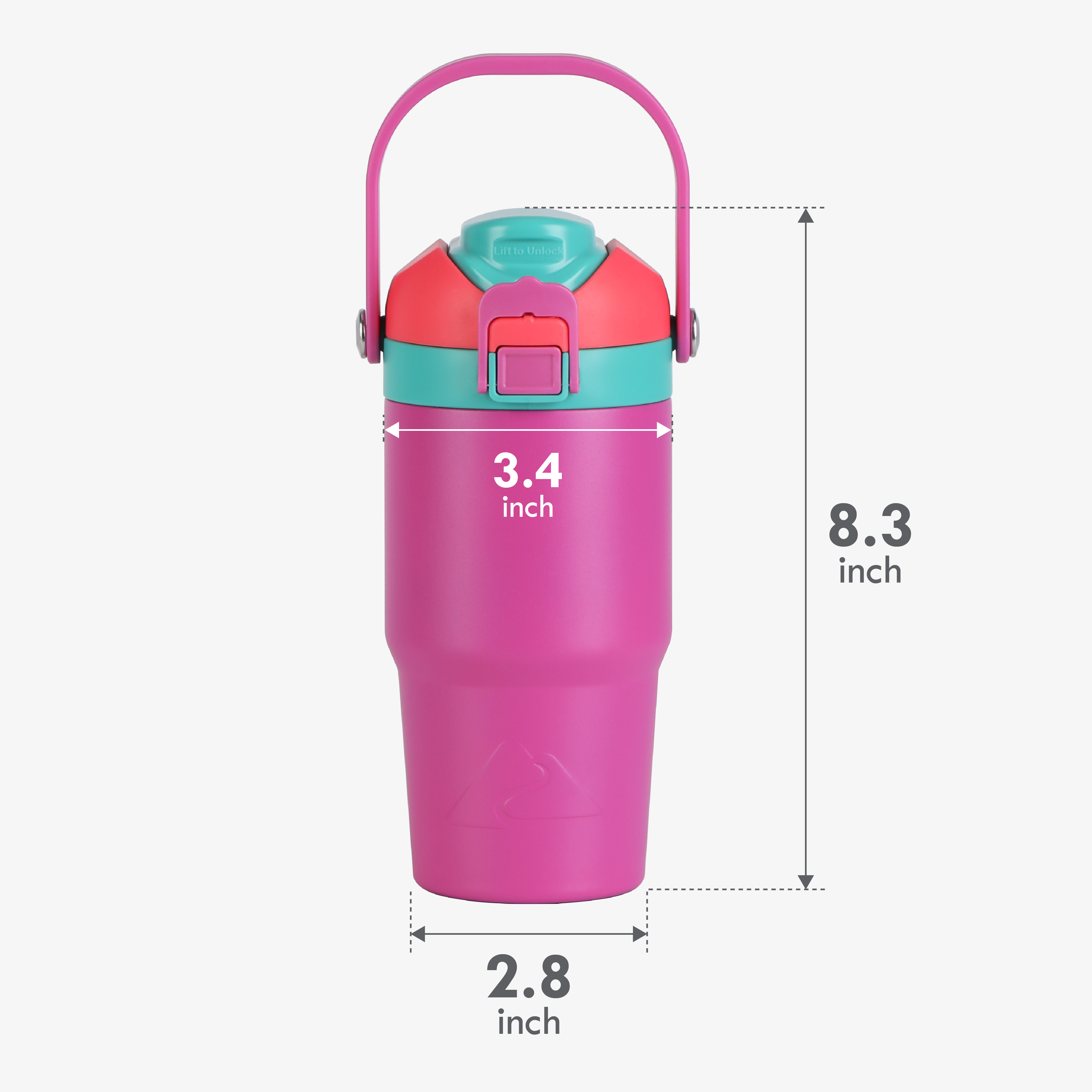 Vaso de acero inoxidable de doble pared al vacío de 18 oz con tapa dual para sorber y verter, rosa 2