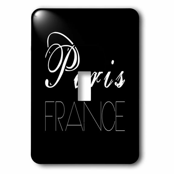 3dRose, Cities Of The World - Paris, France on black background, single toggle switch