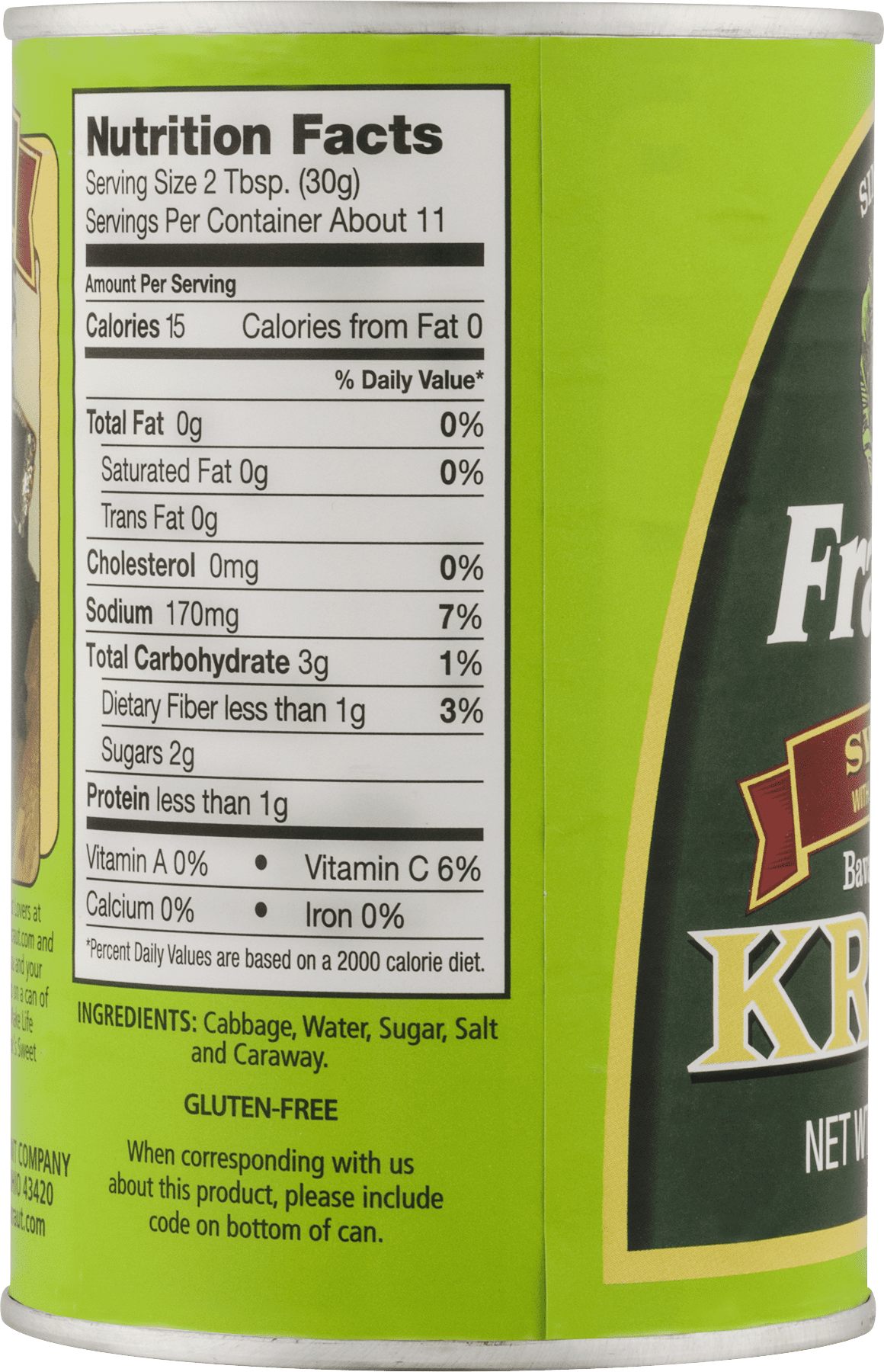 (24 pack) Frank's Bavarian Style Sauerkraut, 14 oz, Can