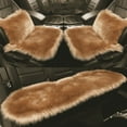 thumbnail image 1 of 1 Pièce-Imitation de Laine Siège d'Auto d'Hiver Coussin-Beige-(Épaississement) avant Rangée Siège Simple, 1 of 4