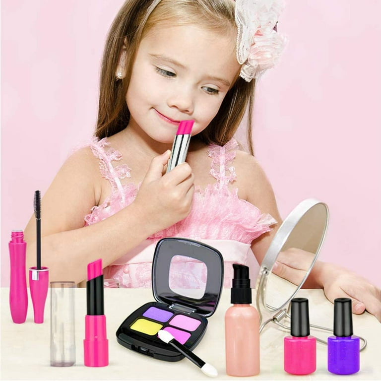 Kids Real Makeup Kit for Little Girls:with Blue Dream Bag - Real, Non  Toxic, Washable Make Up Dress Up Toy - Gift for Toddler Young Children  Pretend Play Set Vanity for Ages