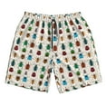 thumbnail image 3 of Uemuo Cartoon Insects Pattern Men's Swim Trunks Hawaiian Beach Bathing Suit Swimsuits Beach Quick-Dry Shorts with Pockets-Small, 3 of 9